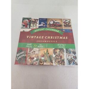 Vintage Christmas Advent Calendar Jigsaw Puzzle 1008 Pieces 24 Boxes